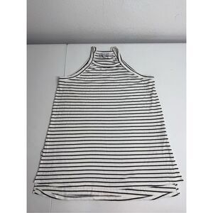 White Birch Women’s Striped Ribbed Tank Top White Black Size M